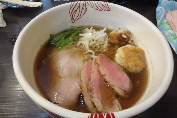 「トリュフ薫る4種のきのこの鶏そば+合鴨」@麺処 あす花の写真