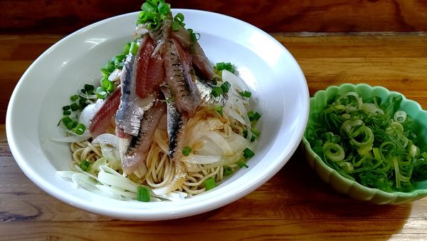 「いわしそばW 九条ネギ」@中華そば よしかわの写真