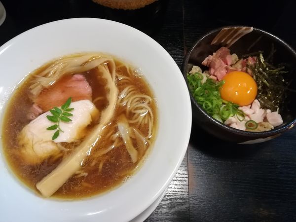 「生揚げ醤油そば焼干＋炊込御飯」@麺や おち合の写真