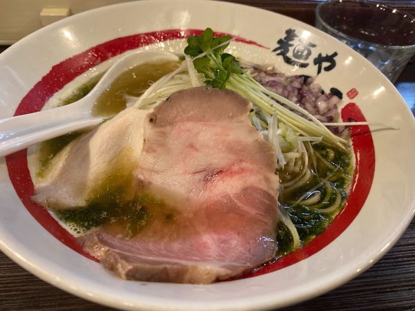 「生海苔とかえりいりこのそば」@麺や でこの写真