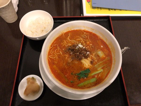 「担々麺(800円)+半ライス(ランチサービス)」@四川料理 松の樹の写真
