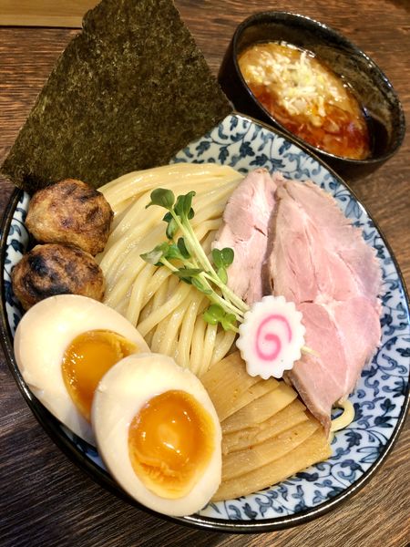 「【土日限定】えび香る鶏豚骨つけ麺￥1000＋中盛￥50」@麺処はなぶさの写真