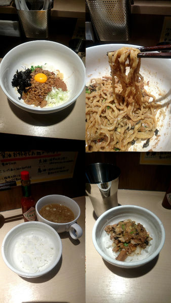 「『まぜそば (追い飯 スープ付￥850)』のニンニク入り…」@麺工 豊潤亭の写真