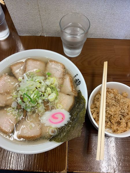 「肉そば＋ランチサービス肉飯」@中華そば 馥の写真
