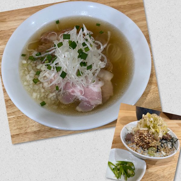 「豚清湯そば(塩)1000円(葱タン塩ご飯セット)」@中華そば You Leeの写真