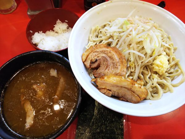 「【限定】つけ麺300gスープ割付＋豚2枚＋ライス＋高級のり」@麺屋 桐龍の写真