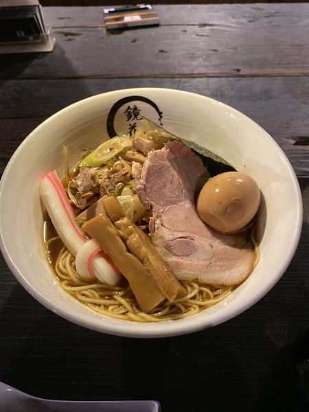 「濃口煮干ネギチャーシュ麺＋玉子」@らーめん愉悦処 鏡花の写真