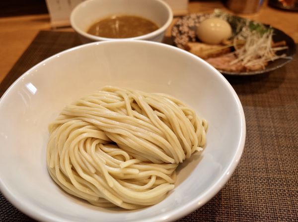 「濃厚醤油つけ麺…850円＋煮玉子…120円」@麺処 湯咲の写真