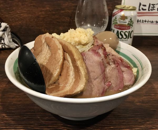 「ファイナルインパクト【限定】+味玉」@自家製麺 麺屋 利八の写真