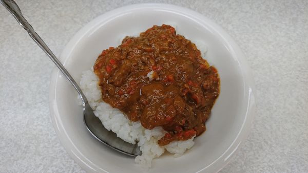 「キーマカレー丼セット（そば・冷）＋ジャガ天＝７６０円　※」@柳屋そば店の写真