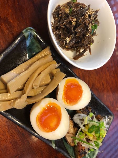 「おつまみ3種もり&にぼししょうゆ漬」@麺屋 はちどりの写真