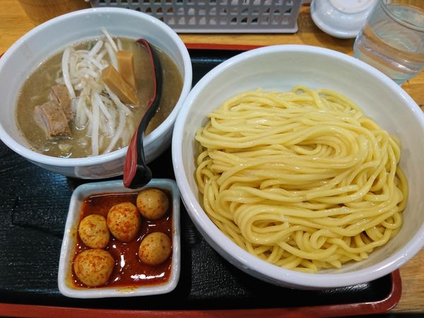 「味噌つけめん+チンピラ玉子(1030円)」@味噌麺処 花道庵の写真