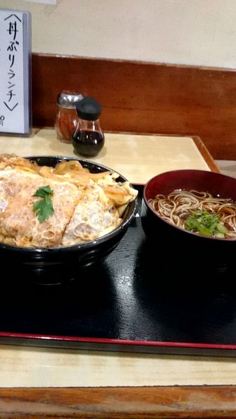 「カツ丼セット（かけ蕎麦）」@伊豆家の写真