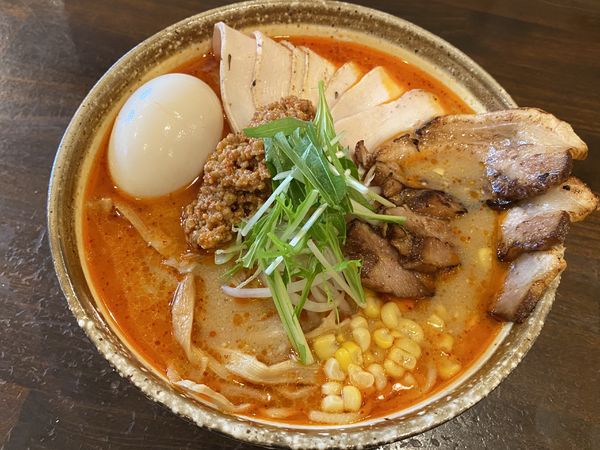 「冬限定・風虎・辛味噌・全のせ　1050円」@麺や風虎の写真