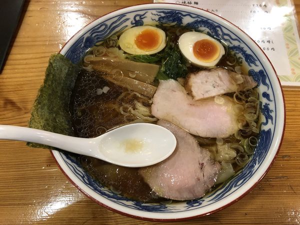 「ワンタン麺味玉」@白河手打中華 賀乃屋の写真