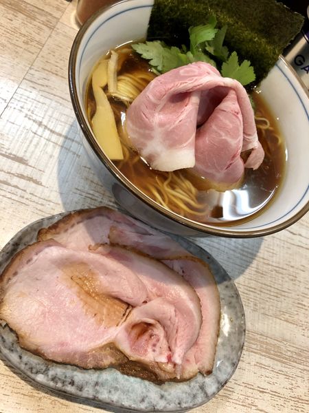 「🍀四つ葉そば￥850 ＜限定＞もろみポーク1枚￥200」@中華そば 四つ葉の写真