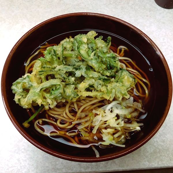 「春菊そば(420円)」@柳屋そば店の写真