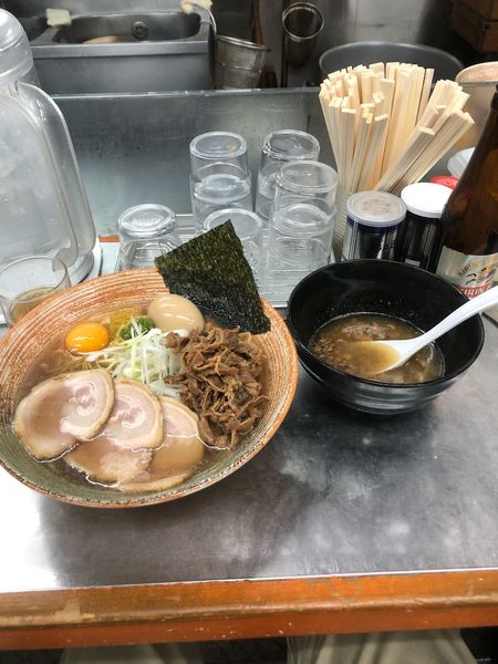「大和しじみ出汁の悪い奴のつけそば＋ビール」@覆麺 智の写真