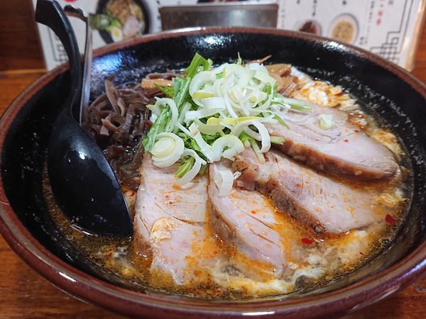 「たんたんめん(塩味、TOPチャーシュー)」@ニューたんたんめん 府中店の写真