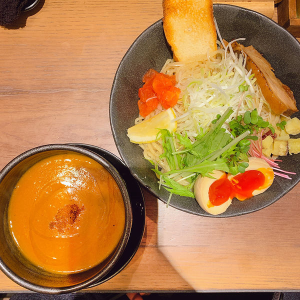 「海老つけ麺＋味玉」@海老鶏麺蔵の写真