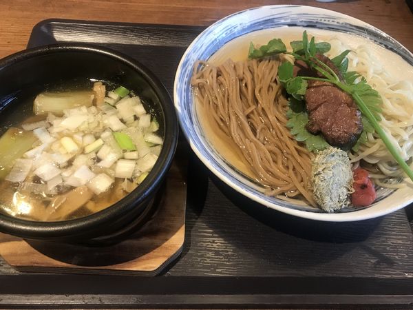 「【限定】鴨と昆布水の貝節塩つけ麺 1,000円」@麺屋58の写真