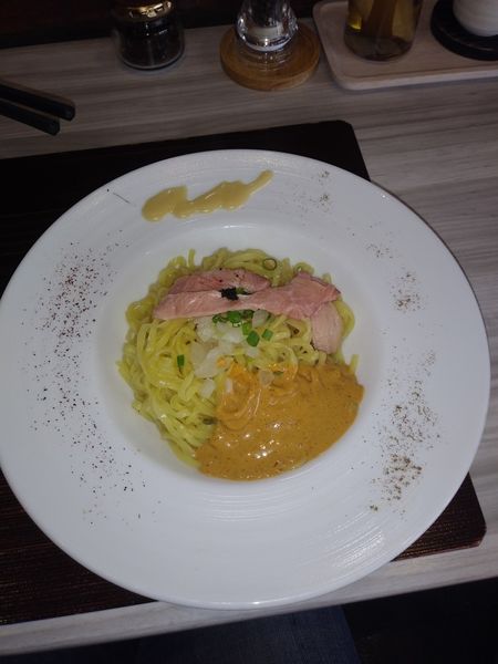 「替玉、赤雲丹ソース」@つくばらーめん 鬼者語 -オニモノガタリ-の写真