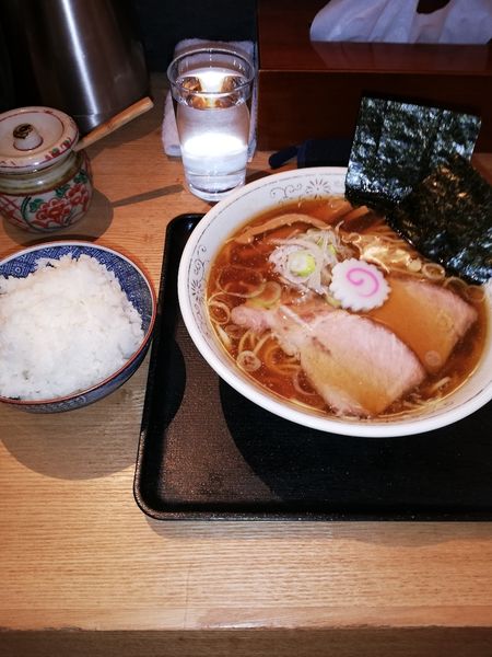 「中華そば+ライス」@中華そば 勝本の写真