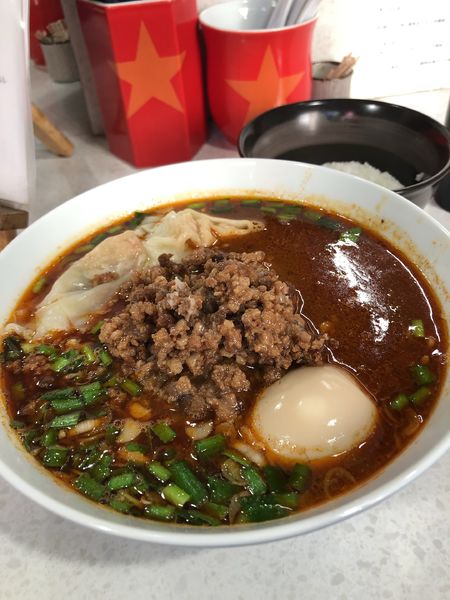 「【限定】特製辛いナイアガラらぁ麺(3辛)1200円＋半ライス」@ラーメン星印の写真