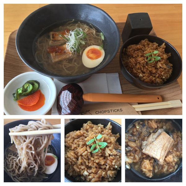 「あがの夢うなラーセット 1300円」@瓦テラスの写真