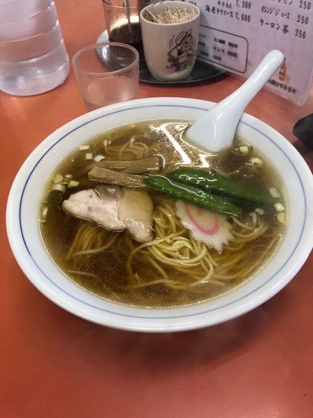 「ラーメン450円　餃子300円」@中華タカノの写真
