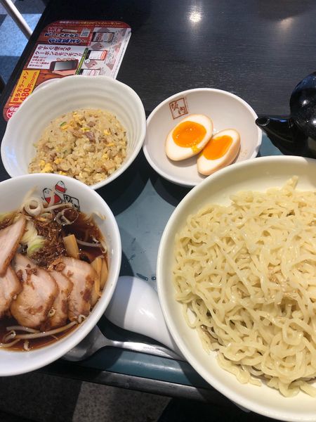 「つけ麺860円半チャーハンセット350円」@喜多方ラーメン 坂内 蘇我店の写真