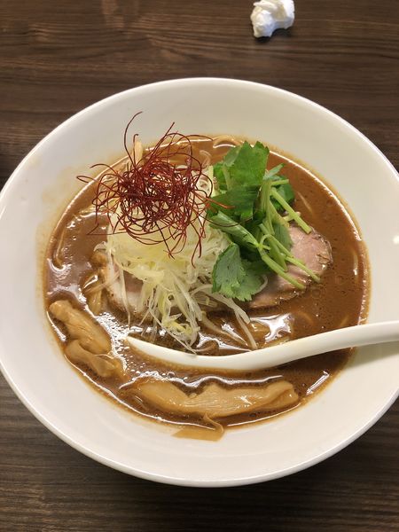 「味噌そば　880円＋日本酒＋ﾈｷﾞﾁｬｰｼｭｰ」@花笑み中華そば かれんの写真