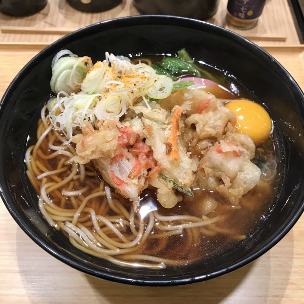「かき揚げ玉子付(¥450)」@小諸そば 浜町店の写真