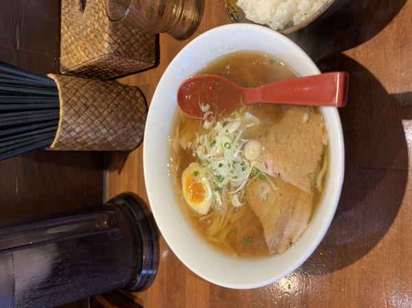 「ラーメン　ノリ増し　小ライス」@老麺魂の写真