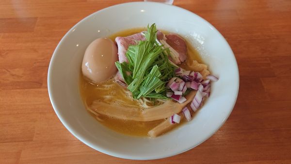 「味玉濃厚鶏そば 800円 + 辛子高菜ごはん 110円」@らーめん コッコの写真