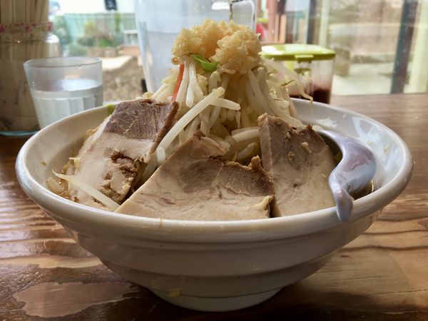 「味噌ラーメン・辛さ普通・野菜多めニンニク有」@ら〜めん ぽっぽっ屋 晴海トリトン店の写真