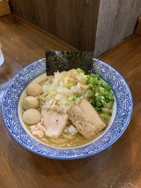「味玉付濃厚煮干蕎麦」@煮干し中華蕎麦 山崎の写真