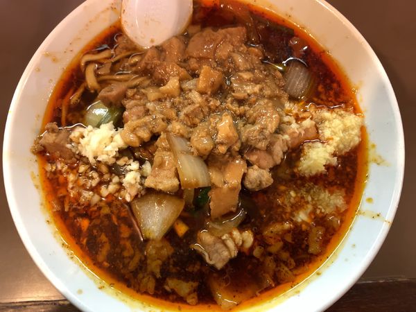 「辛いスタ満ソバ900円、小ライス50円」@元祖スタミナ満点らーめん すず鬼の写真