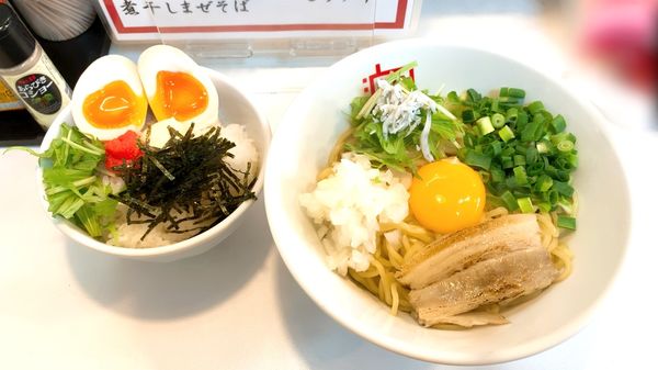 「鯛まぜそば＋明太子丼」@東京オイルヌードル 油田の写真
