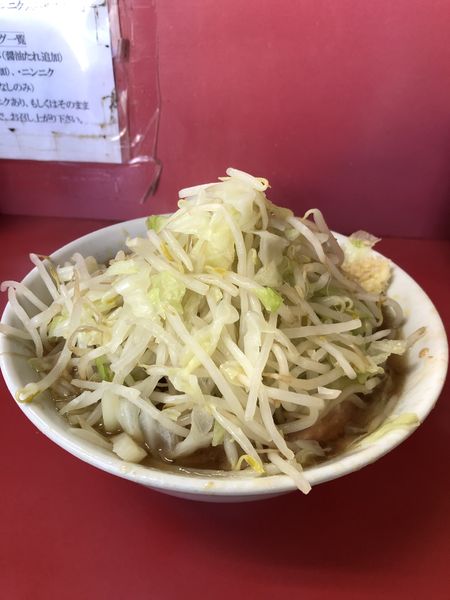 「小ラーメン豚ダブル＋味玉」@ラーメン二郎 環七一之江店の写真