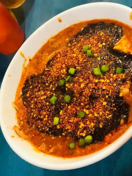 「ブラックラーメン 辛さ7段階の最上級」@まっちゃんラーメン 一筋 葛飾立石本店の写真