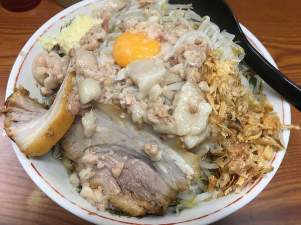「汁なし ヤサイ  ちょいマシ ニンニク アブラ」@ラーメン二郎 亀戸店の写真