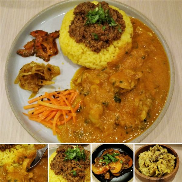 「チキン＆キーマカレー　1000円」@スパイスパレットの写真
