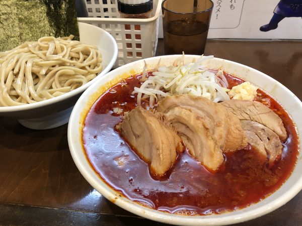 「辛い小つけ＋豚×2＋のり」@麺屋 歩夢の写真