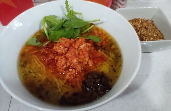 「[限定]イタリアな担担麺+香ばしペッパーチーズパン粉」@ラーメン星印の写真