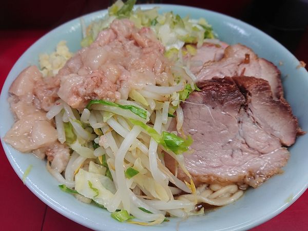 「つけ味 ネギ汁なし  小豚」@ラーメン二郎 中山駅前店の写真