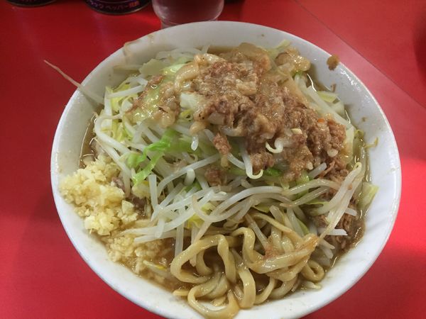 「小ラーメン(麺少なめニンニクアブラ)¥790」@ラーメン二郎 松戸駅前店の写真