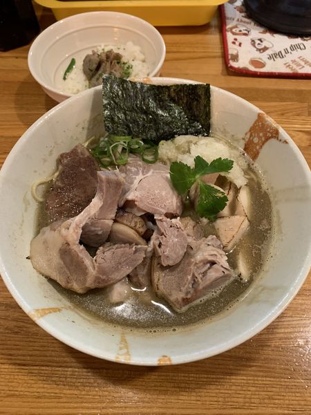 「本日の限定煮干しそば 追い飯付き 1000円」@麺屋 ひな多の写真