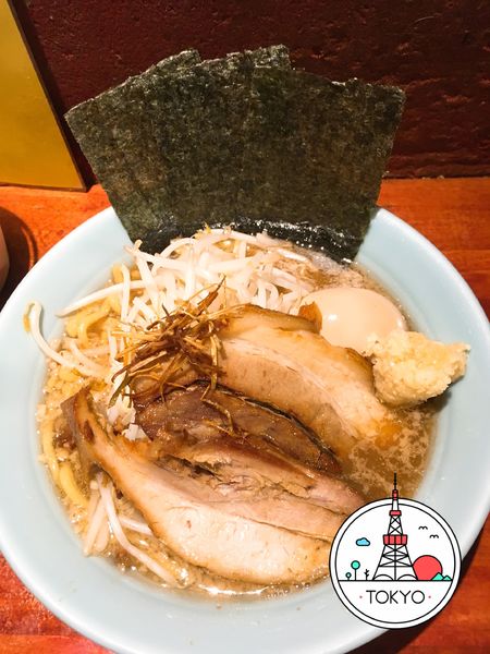 「醤油ラーメンこってりニンニクアブラ＋味玉＋のり」@豪徳寺ラーメン りらくしんの写真