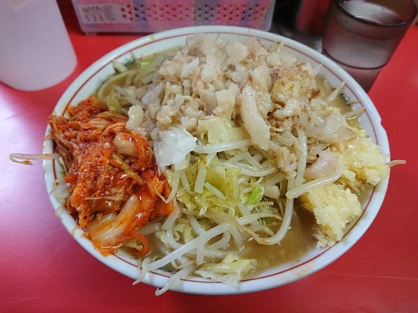 「小らーめん(全まし)+キムチ 800円」@ラーメン二郎 仙台店の写真